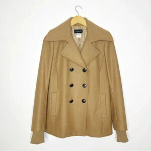 Patrizia Pepe Firenze Tan Pea Coat Size 44 Medium